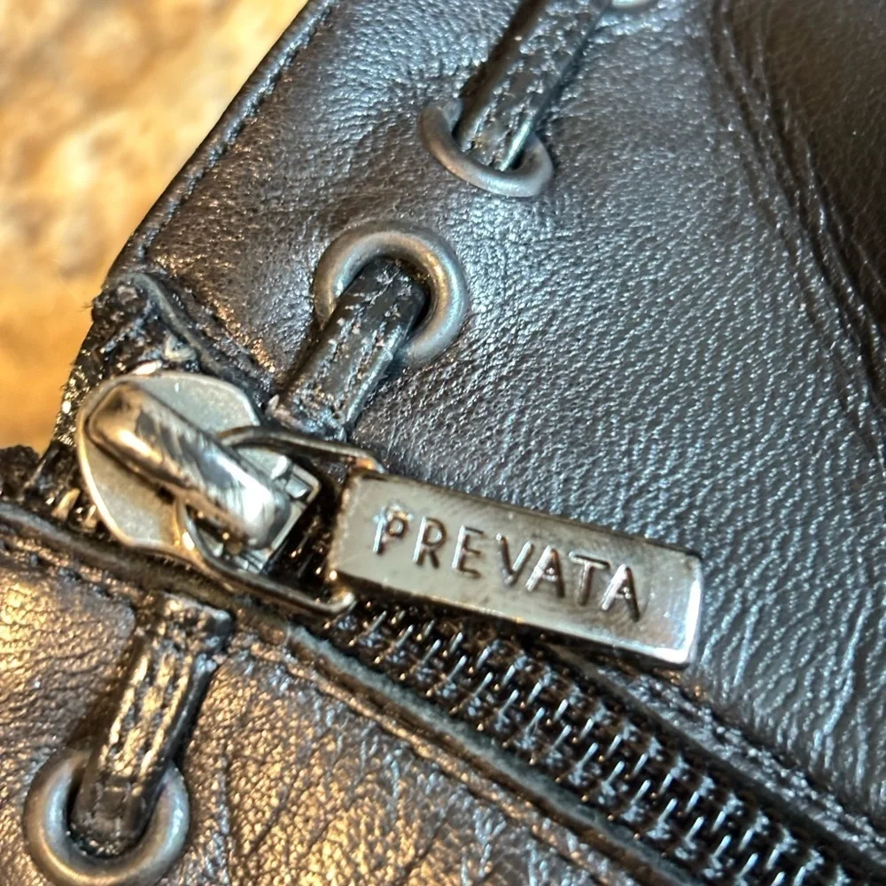 PREVATA Black Soft Leather Short Ankle High Heel Side Zip Boots Booties 7.5 - Picture 9 of 10